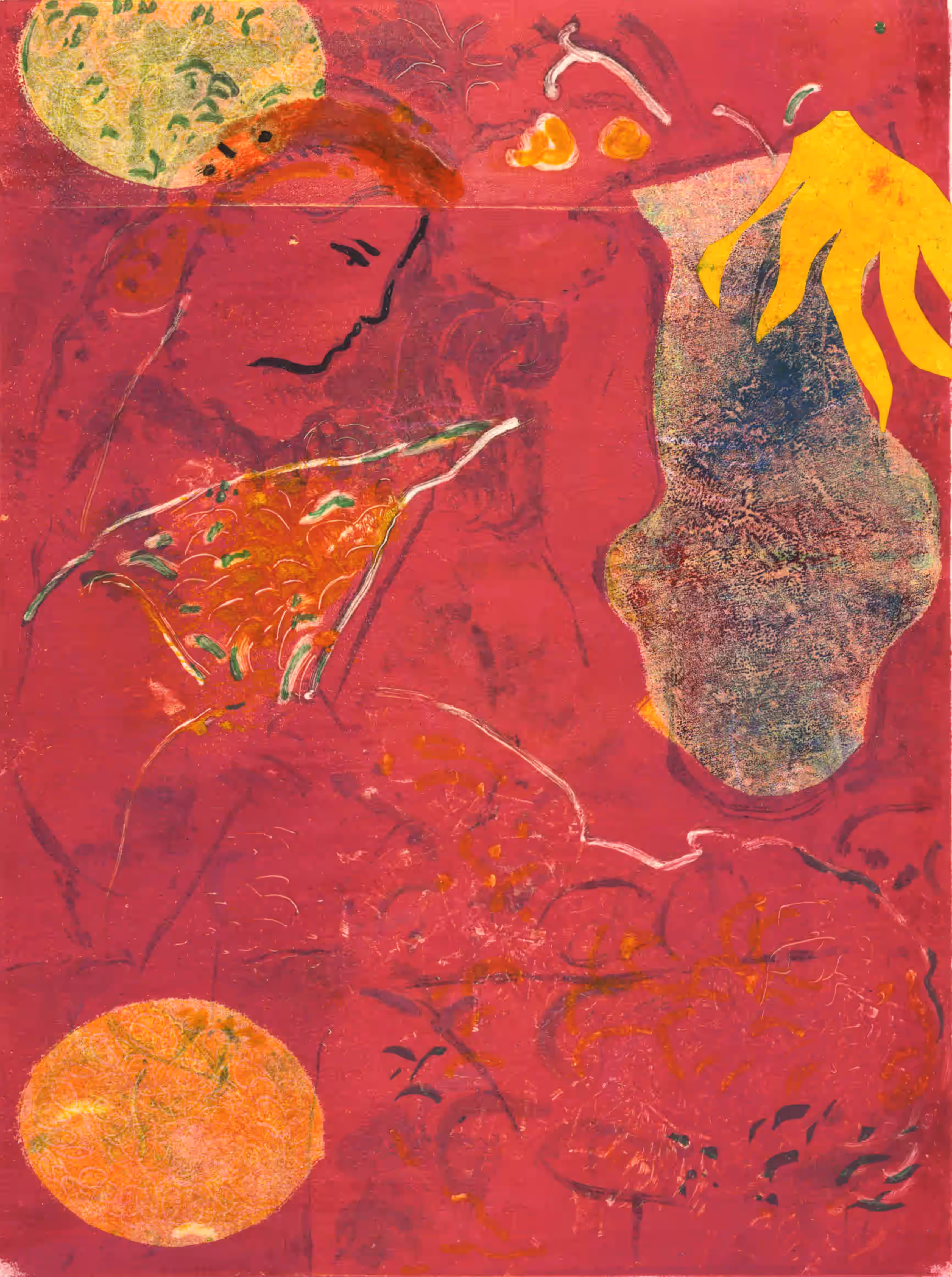 A wing of pink fabric